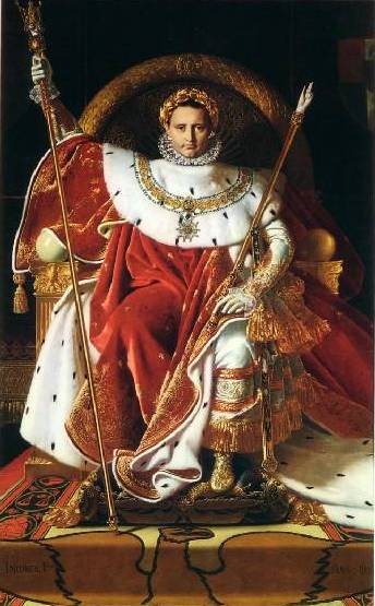 Ingres-Jean-Auguste-Dominique-Napoléon-1er-sur-le-trône-impérial-1806-hst-260-sur-163-Paris-Musée-de-lArmée