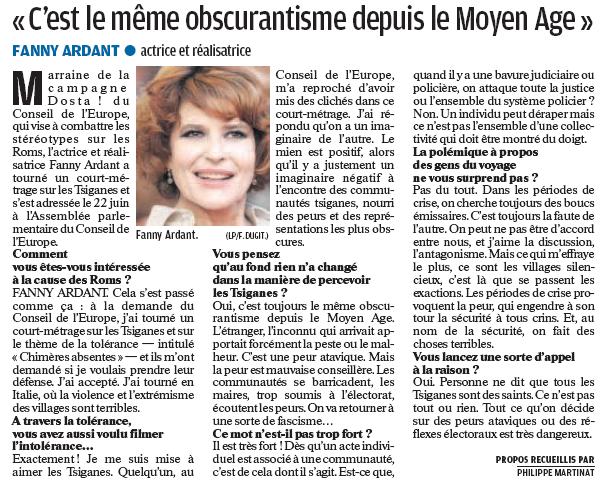 Entretien Fanny Ardant