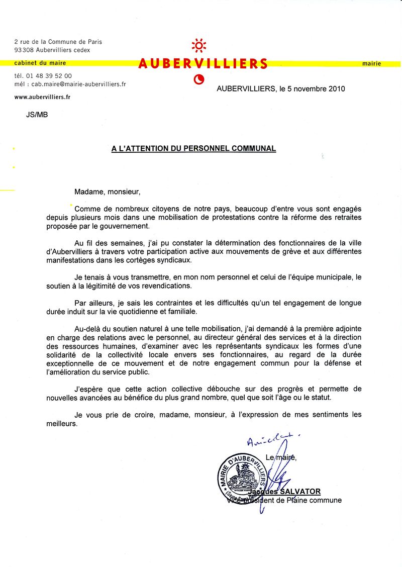 Courrier de monsieur le maire[1]