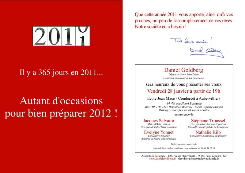 Carte de voeux 2011 Daniel Goldberg