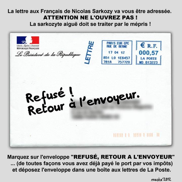 Courrier envoyé par Sarkozy